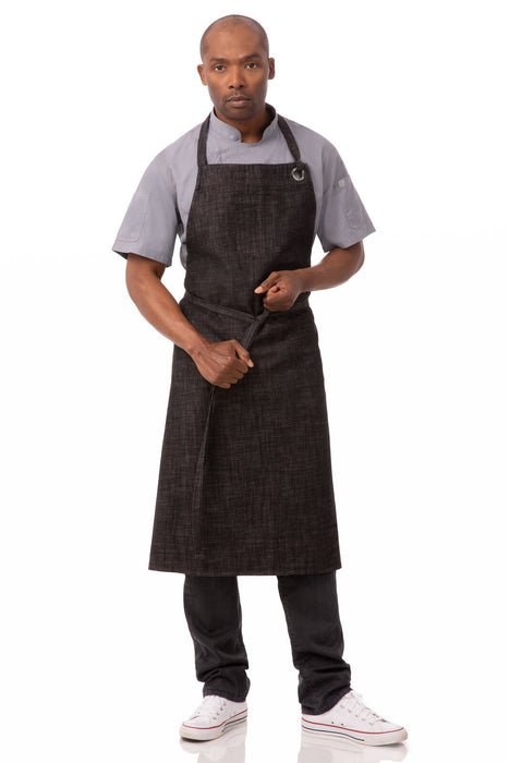 Chef Works Corvallis Chefs Bib Apron- Black Burgundy