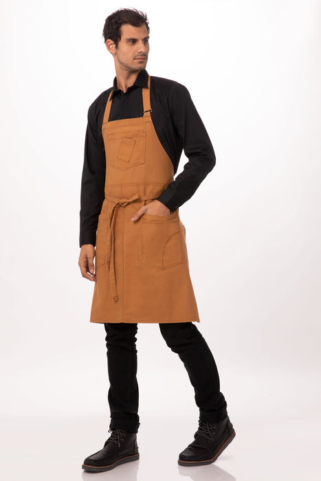 Chef Works Rockford Bib Apron- Nutmeg