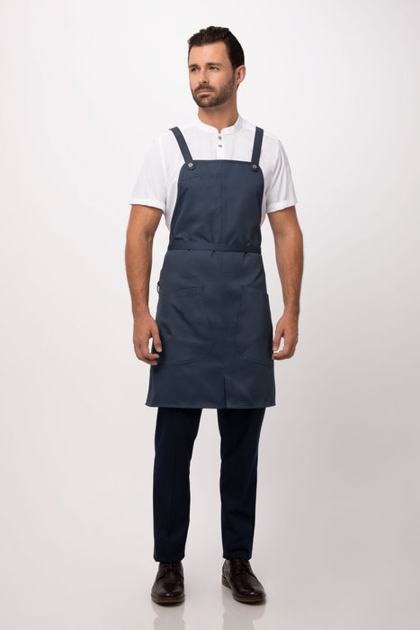 Chef works Largo Bib Apron- Blue