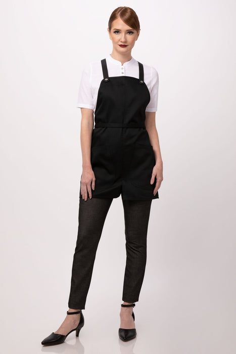 Chef works Largo Short Bib Apron- Black