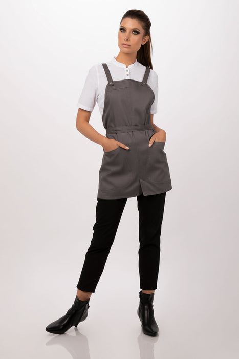 Chef works Largo Short Bib Apron- Mushroom