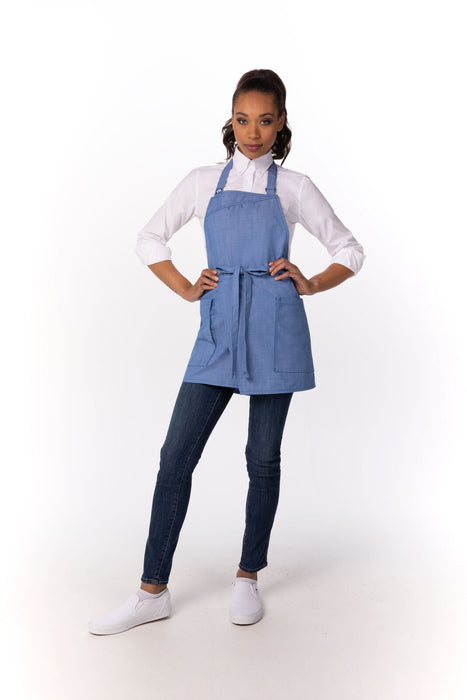 Chef works Medford Short Bib Apron- French Blue