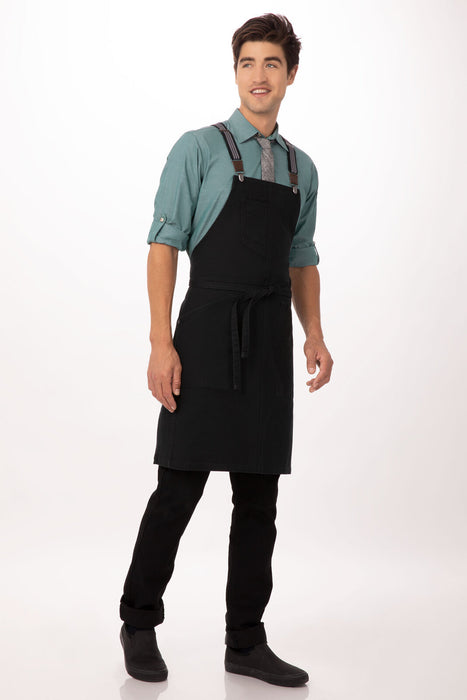 Chef Works Berkeley Bib Apron- Jet Black