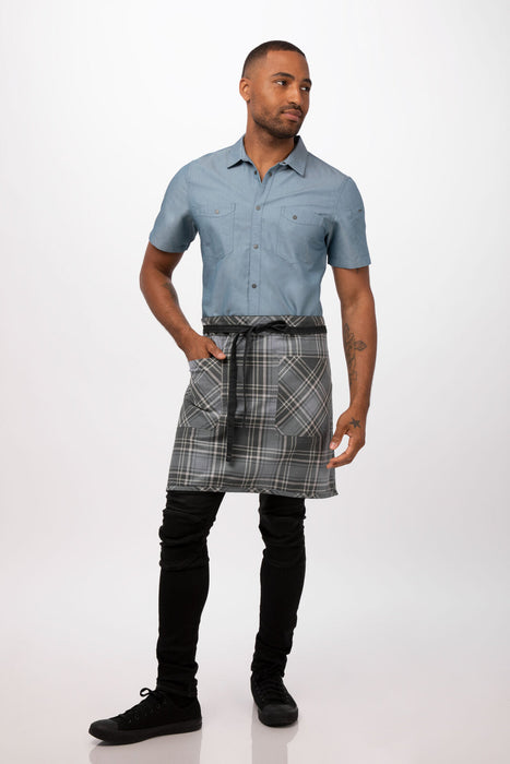 Chef Works  Olympia Half Bistro Apron- Grey