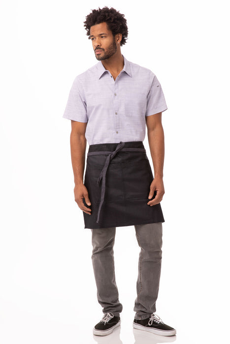 Chef works  Boulder Half Bistro Apron- Purple Black