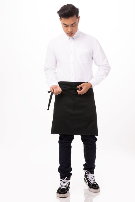 Chef Works Half Bistro Apron- Black