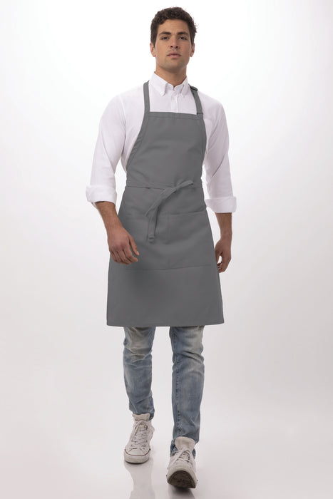 Chef Works Bib Apron- Grey
