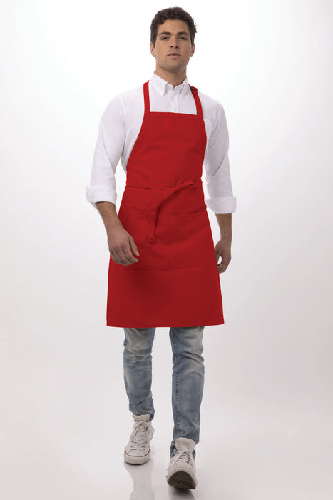Chef Works Bib Apron- Red