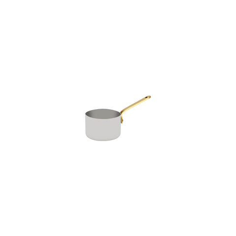 CHEF INOX MINIATURE SAUCEPAN w/BRASS HDL 70x45mm18/10