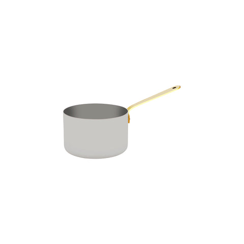 CHEF INOX MINIATURE SAUCEPAN w/BRASS HDL 120x75mm18/10