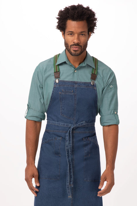 Chef Works Berkeley Apron Suspenders- Green Brown
