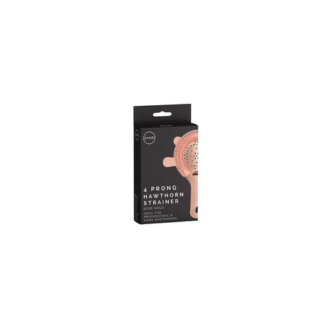 ZANZI 4 PRONG HAWTHORN STRAINER w/FLAT HDL ROSE GOLD 110mm