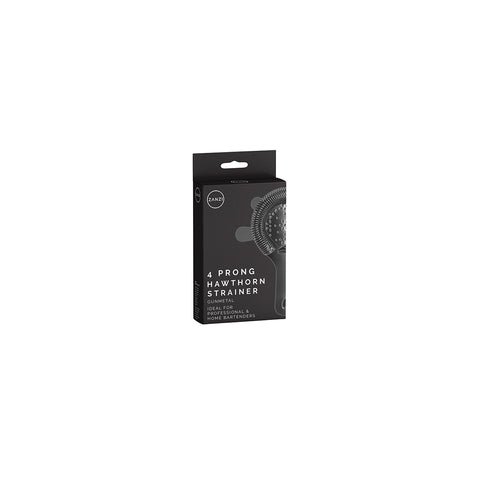 ZANZI 4 PRONG HAWTHORN STRAINER w/FLAT HDL GUN METAL 110mm